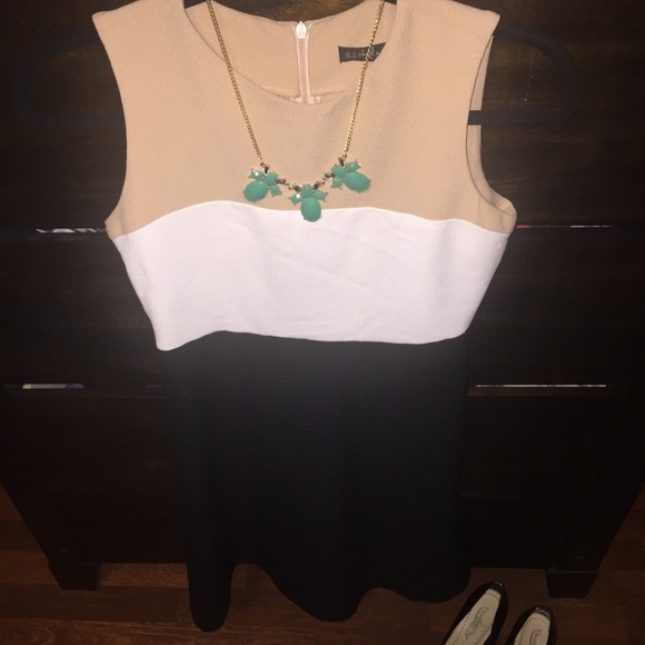 Zara Dresses & Skirts - ZARA WOMAN Tan Black White color block dress